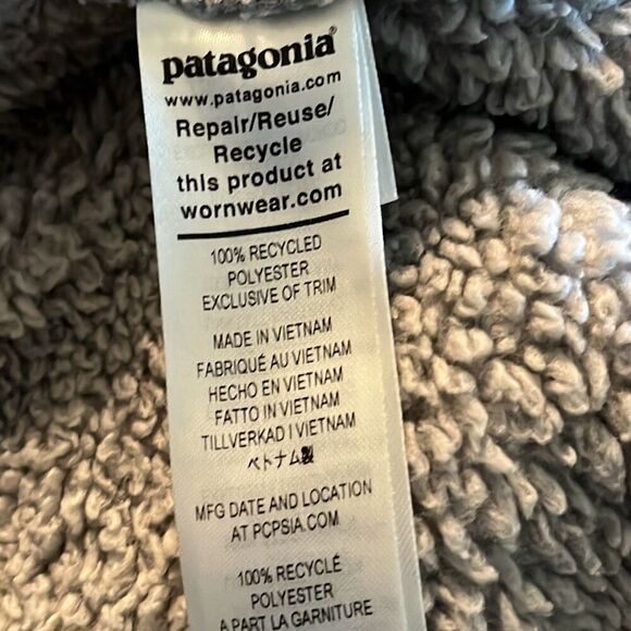 Patagonia Los Gatos Salt Gray 1/4 Zip Fleece Top Small - Picture 7 of 7